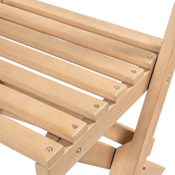 Cadiz Classic French Country 3-Piece Acacia Wood Half-Round Outdoor Folding Bistro Set - JONATHAN Y